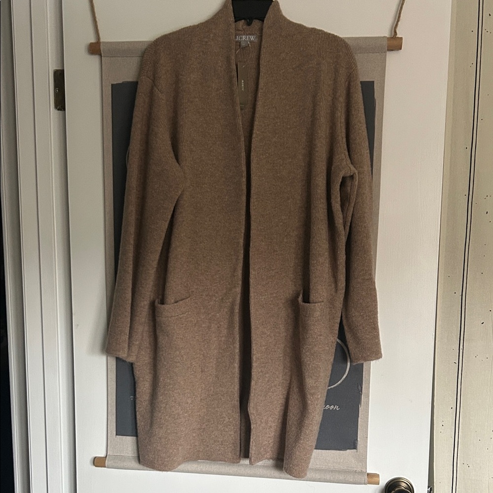 J Crew NWT long cardigan duster S merino wool alpaca blend